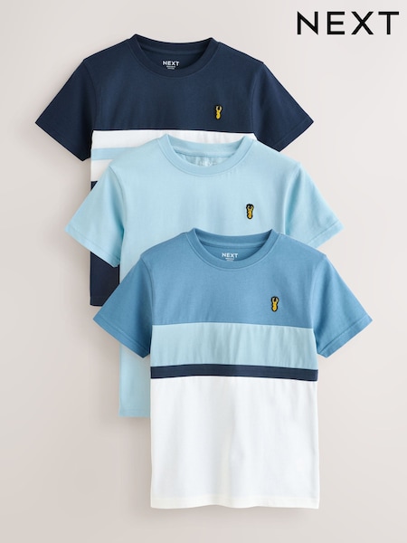 Blue Regular Fit Relaxed Fit Colourblock Short Sleeve T-Shirts 3 Pack (3-16yrs) (3-16yrs) (H49416) | £20 - £26
