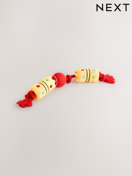 Red Christmas Cracker Ball Rope Pull Pet Toy (H49476) | £12