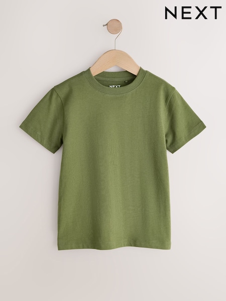Dark Khaki Green Regular Fit Short Sleeve T-Shirt (3-16yrs) (H49603) | £3.50 - £6.50