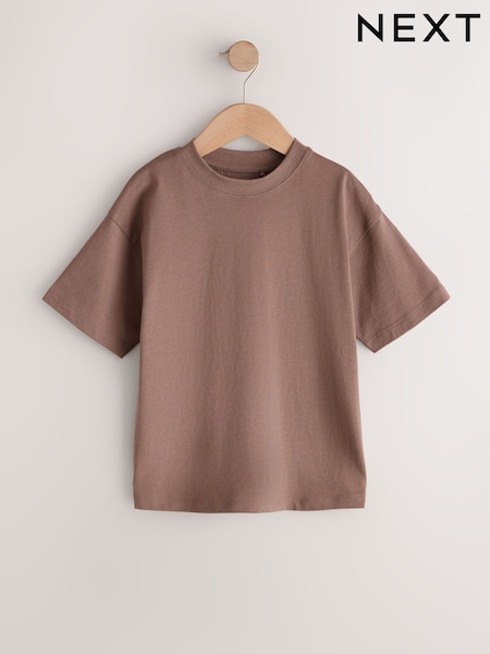 Mink Brown Relaxed Fit Short Sleeve T-Shirt (3-16yrs) (H49607) | £3.50 - £6.50