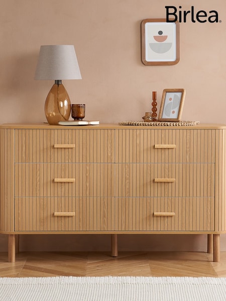 Birlea Brown Axel 6 Drawer Fluted Chest (H49612) | £313