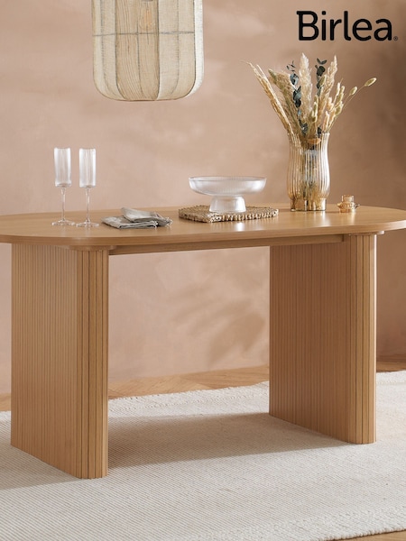 Birlea Brown Axel Oval Fluted Dining Table (H49619) | £352