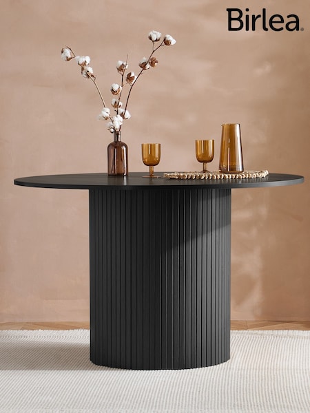 Birlea Black Axel Round Fluted Dining Table Set (H49633) | £561