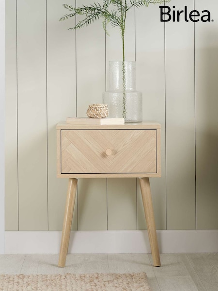 Birlea Brown Herringford 1 Drawer Bedside Table (H49634) | £60