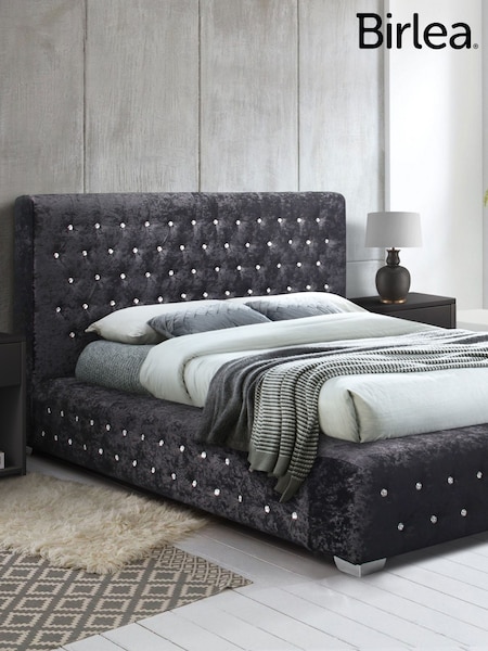 Birlea Black Grande Crushed Velvet Fabric Bed (H49670) | £583 - £712