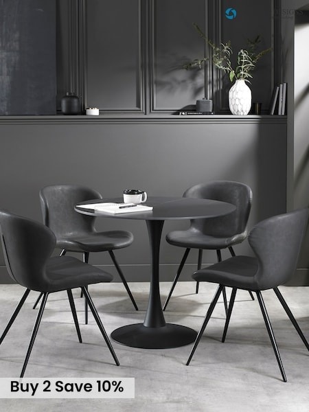 Bentley Designs Set of 2 Dark Grey Arlo Dining Chairs (H49706) | £160