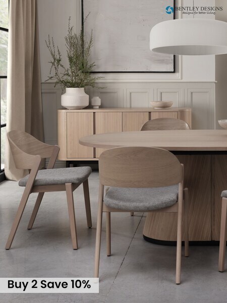 Bentley Designs Set of 2 Scandi Oak Vega Ply Back Dining Chairs (H49711) | £380