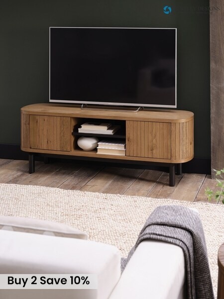 Bentley Designs Rustic Oak Vega Entertainment Unit (H49715) | £560