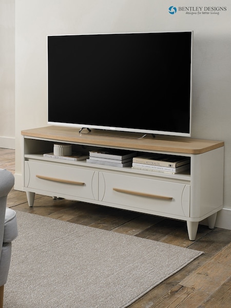 Bentley Designs Grey Oiled Oak Larsen Entertainment Unit Table (H49718) | £1,200