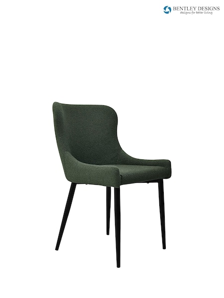 Bentley Designs Set of 2 Green Rubens Upholstered Dining Chairs (H49722) | £200