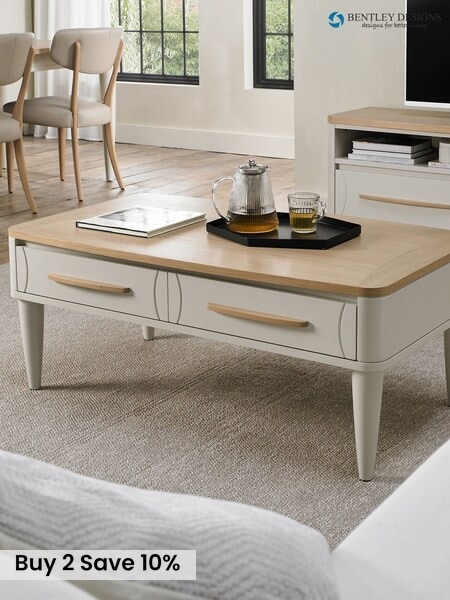 Bentley Designs Scandi Oak Soft Grey Larsen Coffee Table (H49724) | £360