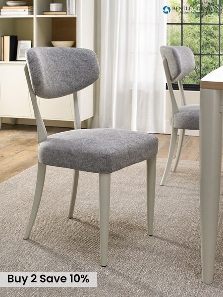 Bentley Designs Set of 2 Soft Grey Larsen Upholstered Back Dining Chairs (H49729) | £400