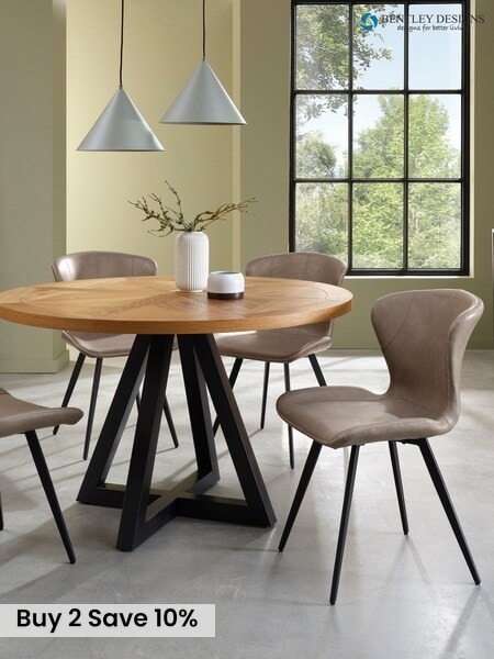 Bentley Designs Set of 2 Stone Garcia Dining Chairs (H49731) | £200