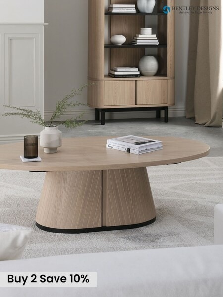 Bentley Designs Rustic Oak Vega Oval Coffee Table (H49737) | £560