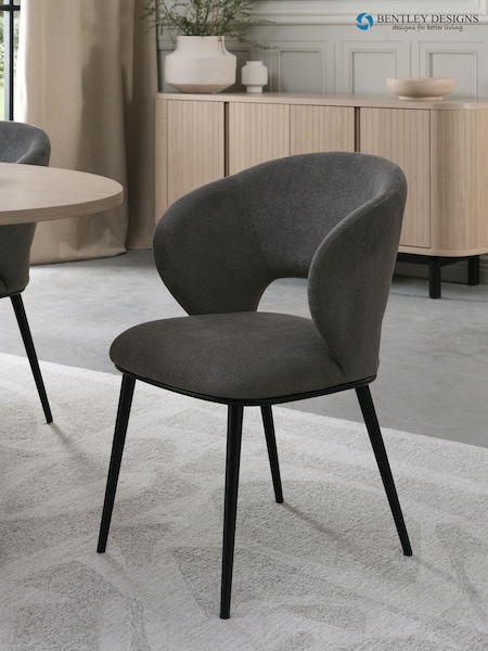 Bentley Designs Set of 2 Grey Luca Upholstered Dining Chairs (H49738) | £240