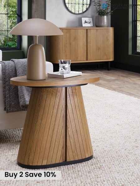 Bentley Designs Rustic Oak Vega Oval Side Table (H49739) | £310