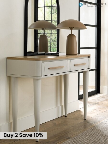 Bentley Designs Scandi Oak Soft Grey Larsen Console Table (H49741) | £360