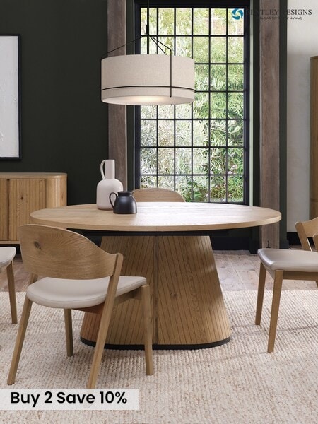 Bentley Designs Rustic Oak 4 Seater Fixed Dining Table (H49749) | £1,150