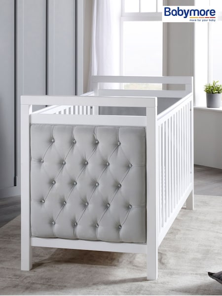 Babymore White Velvet Deluxe Cot Bed (H49847) | £430