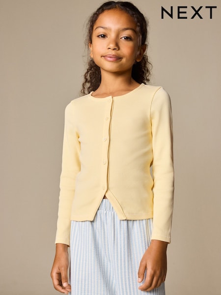 Yellow Long Sleeve Ribbed Cardigan (3-16yrs) (H49954) | £8 - £11