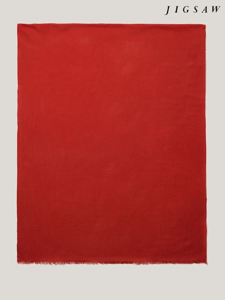 Jigsaw Red Wool Pashmina Scarf (H49970) | £60