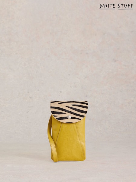 White Stuff Yellow Coco Leather Phone Bag (H50104) | £35