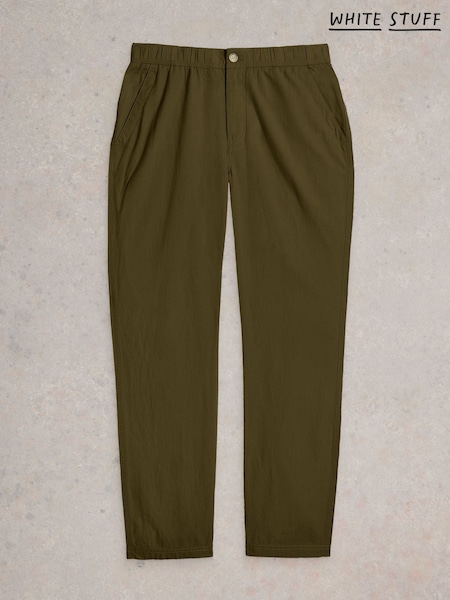 White Stuff Green Drawstring Linen Blend Trousers (H50107) | £55