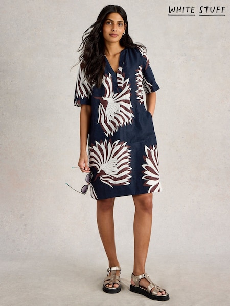 White Stuff Blue June 100% Linen Dress (H50108) | £79