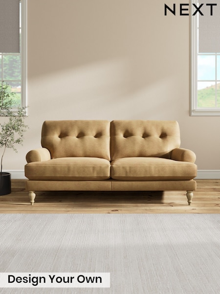 Luxe Chenille/Honey Yellow - Erin Buttoned Back Deep Relaxed Sit