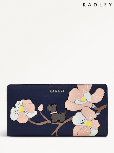 Radley Large Blue Coin Street Magnolia Bifold Purse (H50417) | £99