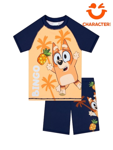 Character Orange Bingo Swim Shorts And Rash Guard (H50437) | £20