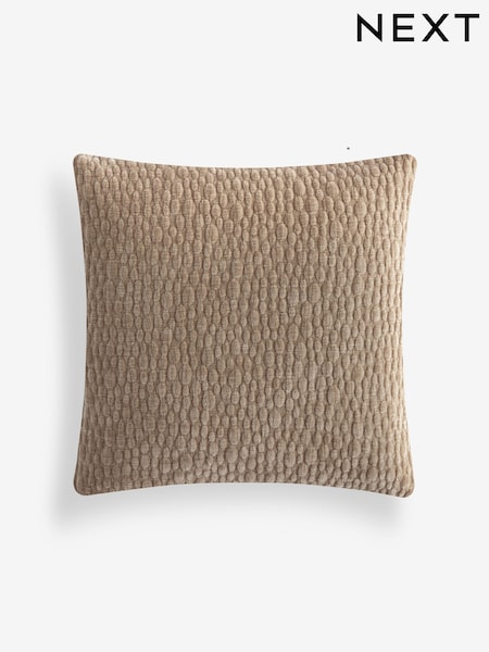 Natural 43 x 43cm Chenille Pebble Cushion (H50462) | £12