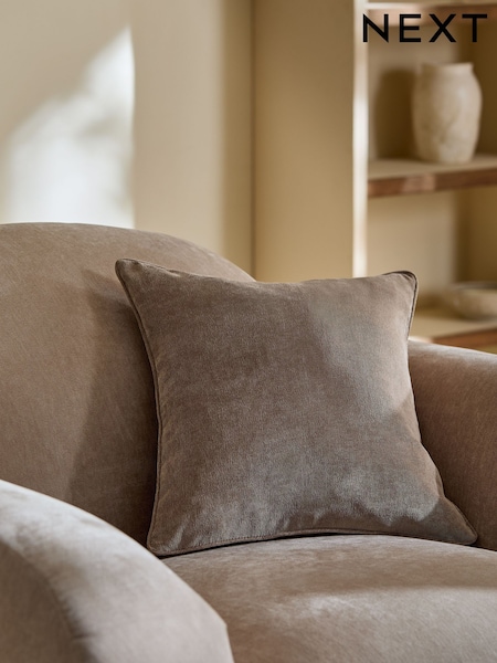 Light Natural 45 x 45cm Soft Velour Cushion (H50469) | £8
