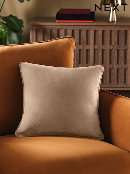Dark Natural 43 x 43cm Matte Velvet Cushion (H50470) | £7