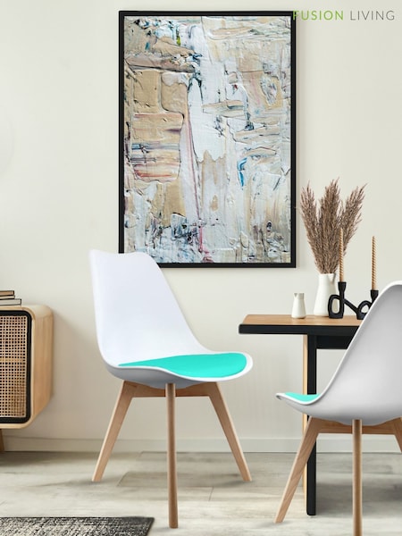 Fusion Living Aqua Soho Plastic Dining Chair with Squared Light Wood Legs (H50688) | £138
