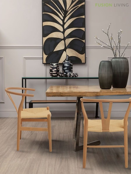Fusion Living Natural Wishbone Dining Chair (H50707) | £238