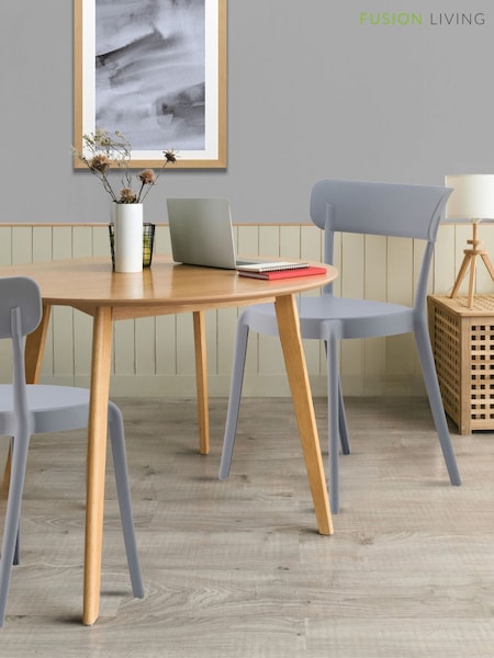Fusion Living Light Grey Bistro Plastic Dining Chair (H50714) | £130