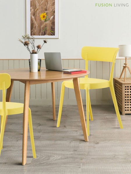 Fusion Living Lemon Yellow Bistro Plastic Dining Chair (H50720) | £130