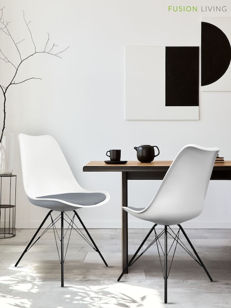 Fusion Living Dark Grey Soho Plastic Dining Chair with Black Metal Legs (H50723) | £138