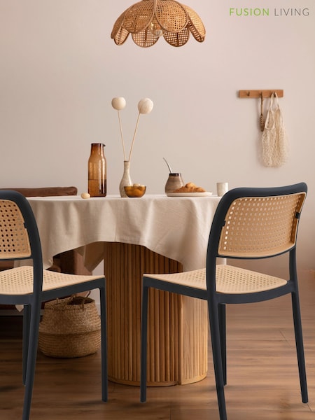 Fusion Living Black Café Plastic Dining Chair (H50731) | £158