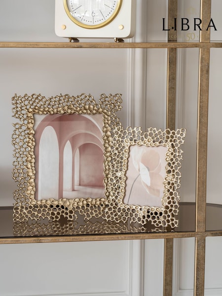 Libra Interiors Gold Miel Cast Aluminium Photo Frame (H50836) | £50