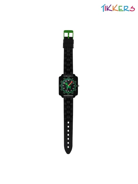Tikkers Green Minecraft Black Silicon Strap Watch (H50854) | £20