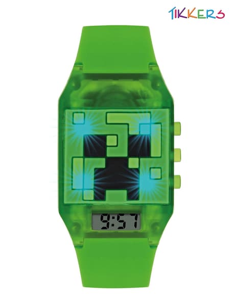 Tikkers Green Minecraft Silicon Strap Watch (H50856) | £15