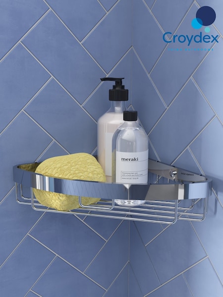 CROYDEX Chrome Corner Aluminium Shower Wall Basket (H51001) | £54