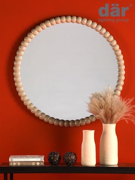 Dar Lighting Cream Bobbin Mirror (H51023) | £115