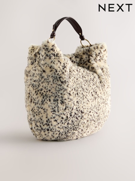 Animal Print Faux Fur Dalmation Shoulder Bag (H51065) | £40