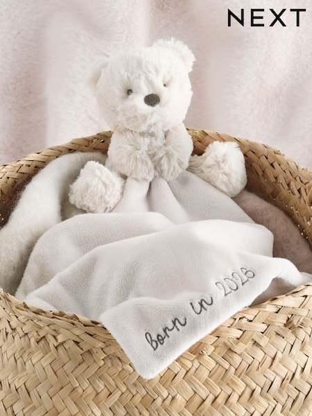 Brown Born in 2026 Bear Baby Comforter (H51156) | £14