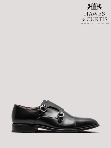 Hawes & Curtis Black Monk Shoes (H51199) | £169