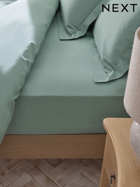 Sage Green Pure 144 Thread Extra Deep Fitted Sheet (H51218) | £12 - £20