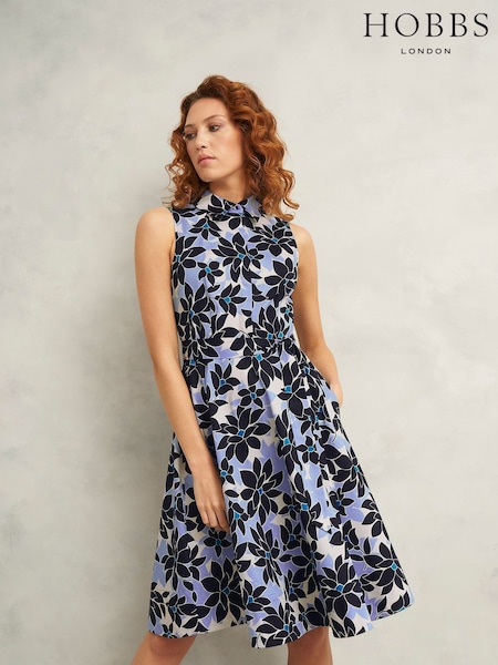 Hobbs Blue Beki Dress (H51248) | £0
